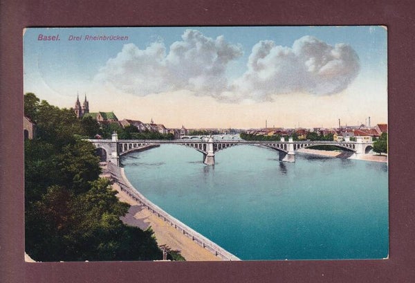 BASEL - Die 3 Rheinbrücken - 1912
