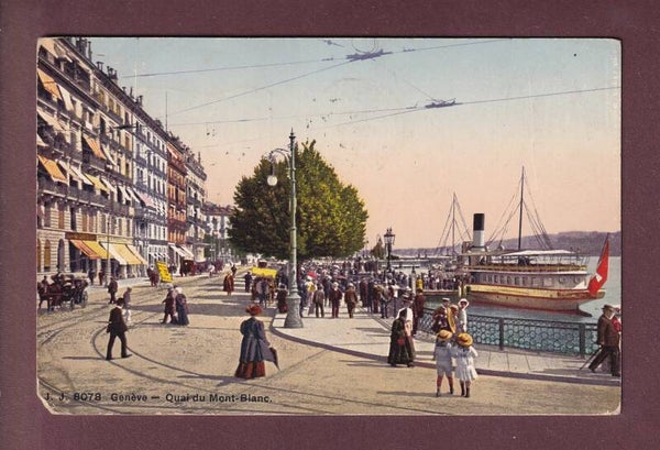 GENEVE - Quai du Mont-Blanc - Bateau - 1914