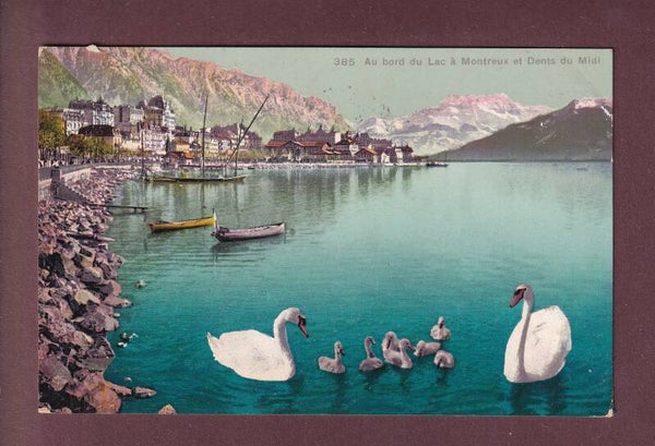 MONTREUX - Cygnes - Dents du Midi - 1909