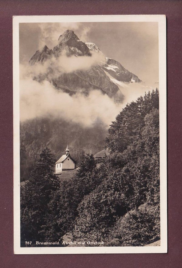 BRAUNWALD - Kirchli mit Ortstock - 1929