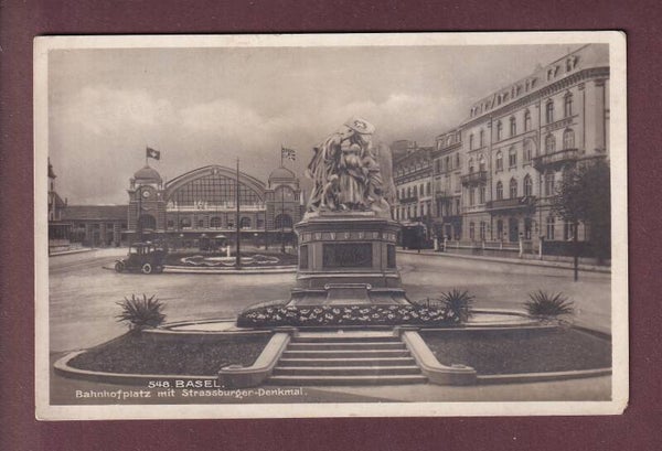 BASEL - Bahnhofplatz - Strassburger-Denkmal