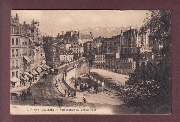 LAUSANNE - Grand Pont - Attelages - Tram
