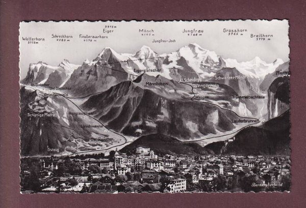 INTERLAKEN und Umgebung - Vogelschau - 1939