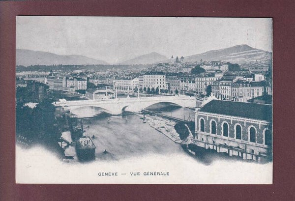 GENEVE - Vue générale - Publicité au dos