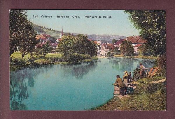 VALLORBE - Pêcheurs de truites dans l'Orbe