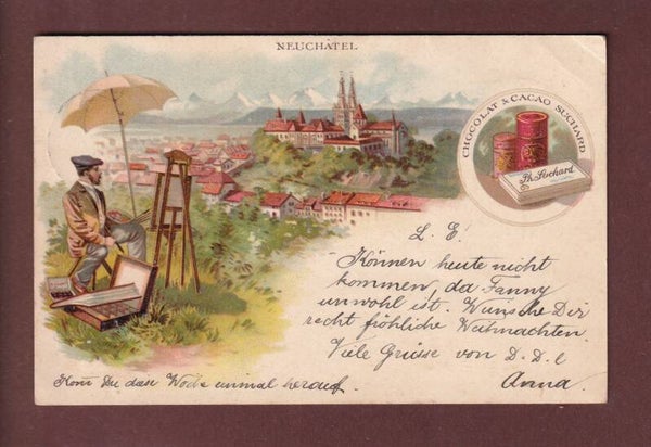 NEUCHÂTEL - Cacao Suchard - 1900 // pli d'angle //