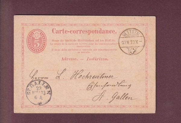 CARTE CORRESPONDANCE - 1873