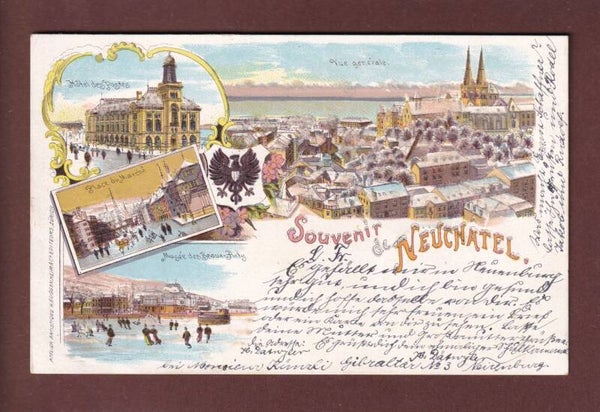 Souvenir de NEUCHÂTEL - Neige - 1900 Litho