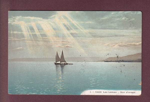 LAC LEMAN - Barque - Soir d'orage - 1912