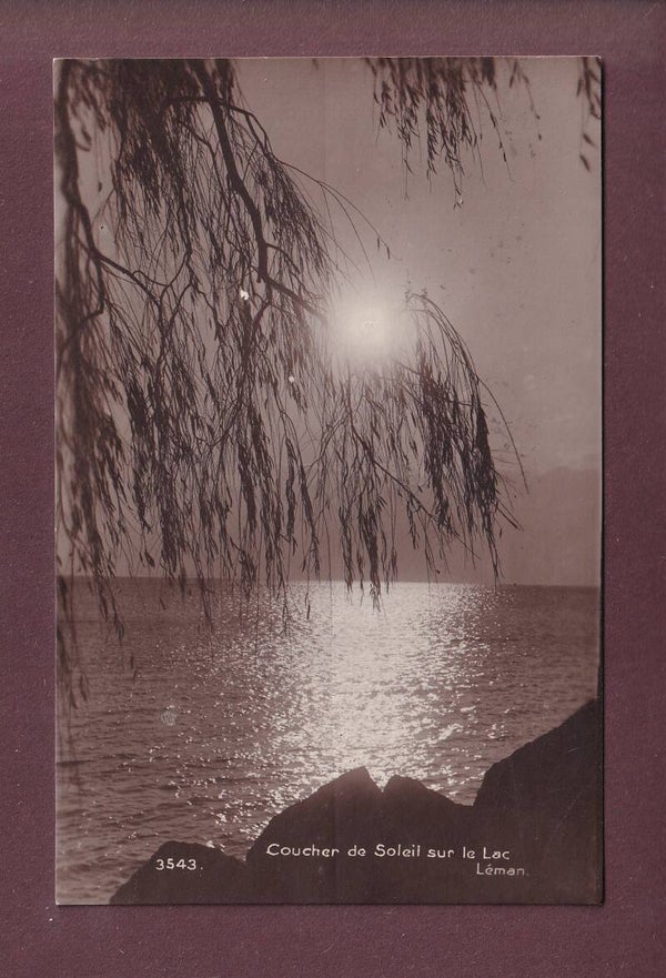 Coucher de soleil sur le LAC LEMAN - 1918
