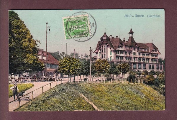 BERN - Gurten - 1908 versteuert + Tell Zahnung verschoben