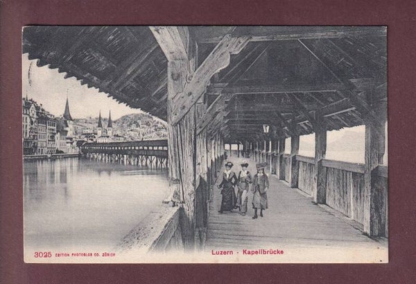 LUZERN - Kapellbrücke - Leute (Montage) - 1906