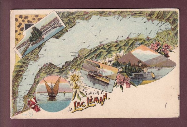 Souvenir du LAC LEMAN - 1910 // dos touché //