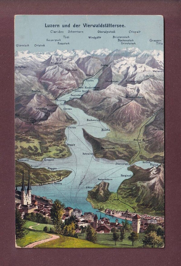 LUZERN und Umgebung - Vogelschau - 1907