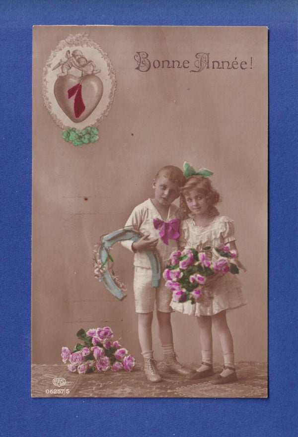 NOUVEL AN - Enfants - Fleurs - 1922