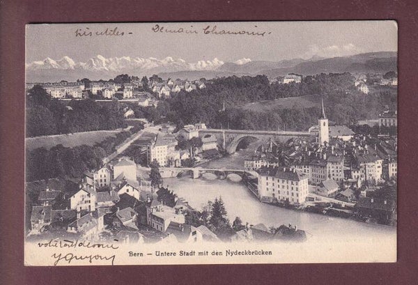 BERN - Untere Stadt - Nydeckbrücken - 1911 // Eckbug //