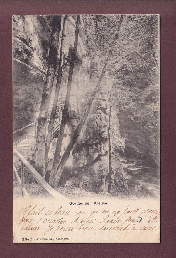 Gorges de l'AREUSE - 1906 // pli d'angle //