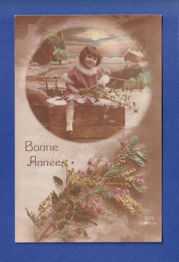 NOUVEL AN - Enfant - Fleurs - 1917