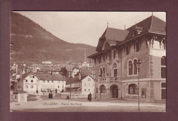 VALLORBE - Place du Pont - Hôtel de Ville - Casino - 1921