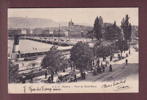 GENEVE - Bateau CGN MONTREUX - Attelage - 1909
