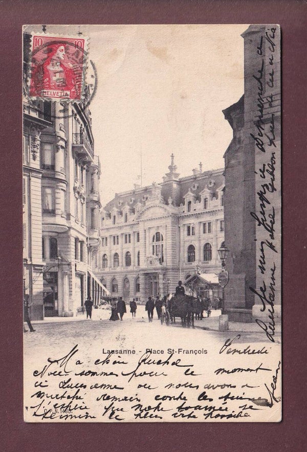 LAUSANNE - Place St. François - 1909 // pli //