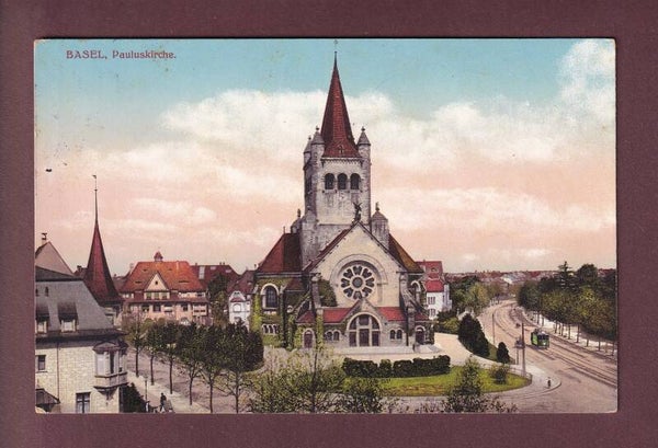 BASEL - Pauluskirche - Tram - 1920