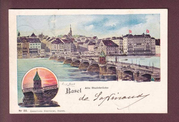 BASEL - Alte Rheinbrücke - 1899