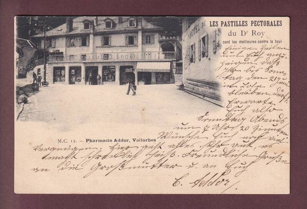 VALLORBE - Pharmacie Addor - 1908 Pastilles pectorales