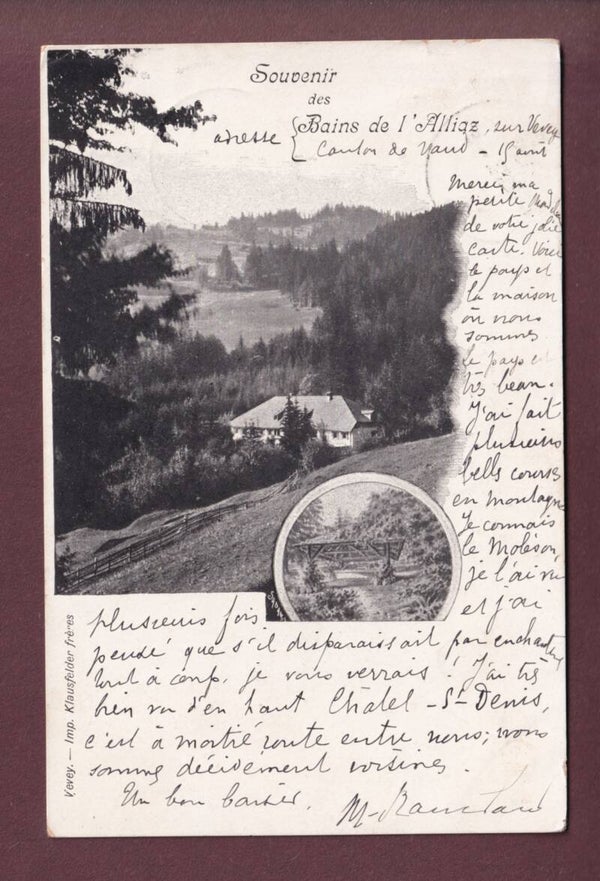 Souvenir des Bains de l'ALLIAZ - 1903