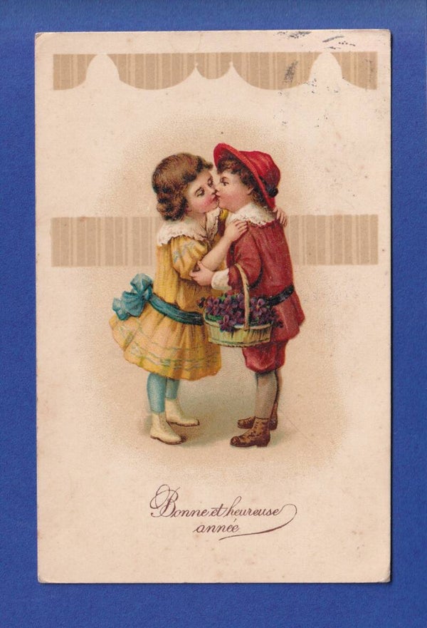 NOUVEL AN - Enfants - Fleurs - 1916