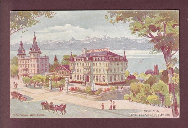 NEUCHÂTEL - Hôtel des Alpes et Terminus // pli //