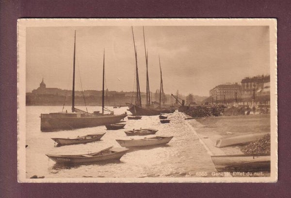 GENEVE - Barques dans la Rade - 1913 taxée