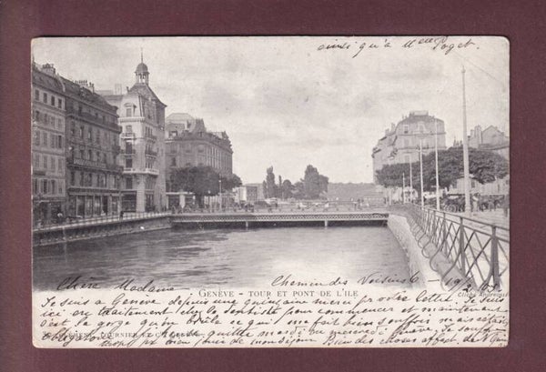 GENEVE - Tour et Pont de l'Île - 1903
