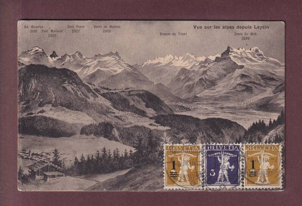 Les Alpes depuis LEYSIN - 1916 Tell mixte