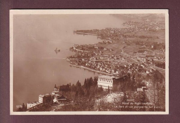 GLION - Gare et vue sur Clarens - 1925