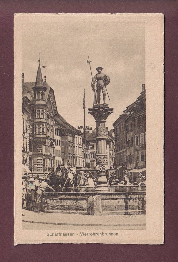 SCHAFFHAUSEN - Vierrröhrenbrunnen - Leute