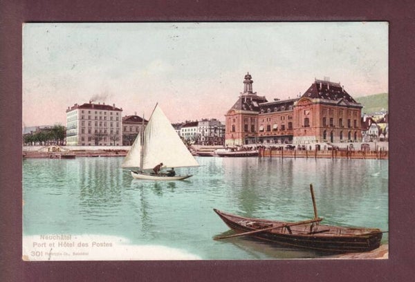 NEUCHÂTEL - Port et Poste - 1909