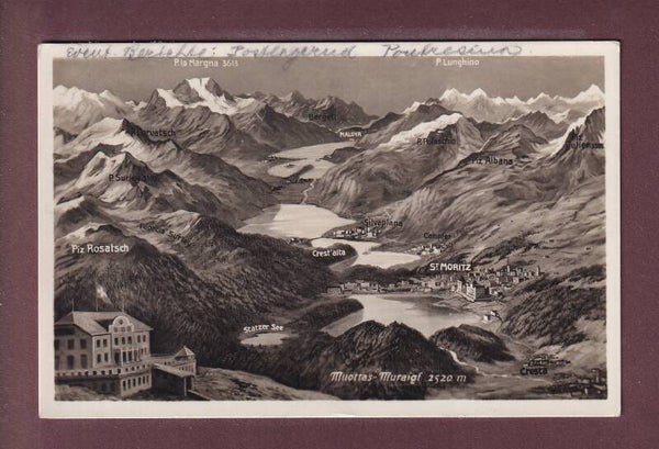 MUOTTAS-MURAIGL und Umgebung - Vogelschau - 1928