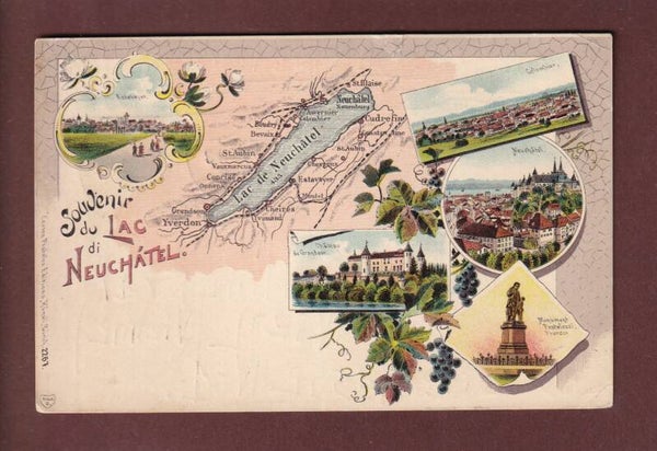 Souvenir de NEUCHÂTEL - 1903 Litho Künzli // plis d'angle //