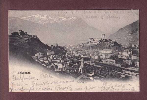 BELLINZONA - Stazione - 1907 // pli d'angle //