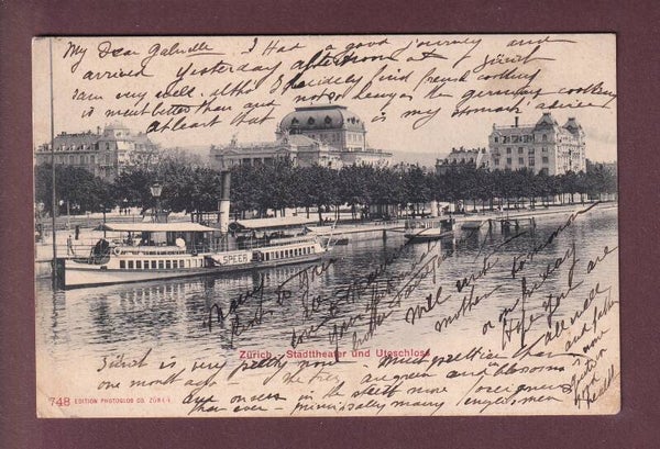 ZÜRICH - Stadttheater - Schiff SPEER - 1906 // Eckbug //