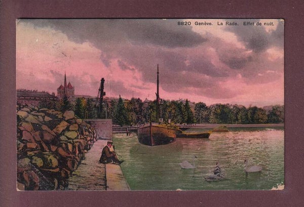 GENEVE - La Rade - Effet de nuit - 1909
