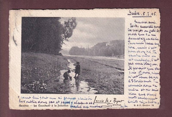 GENEVE - Le Couchant à la Jonction - 1905