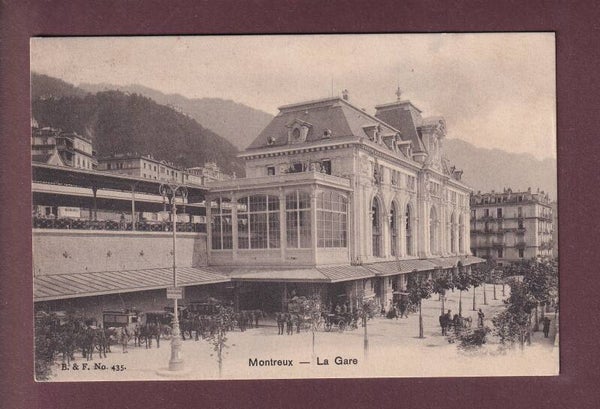 MONTREUX - La Gare - Attelages - 1907