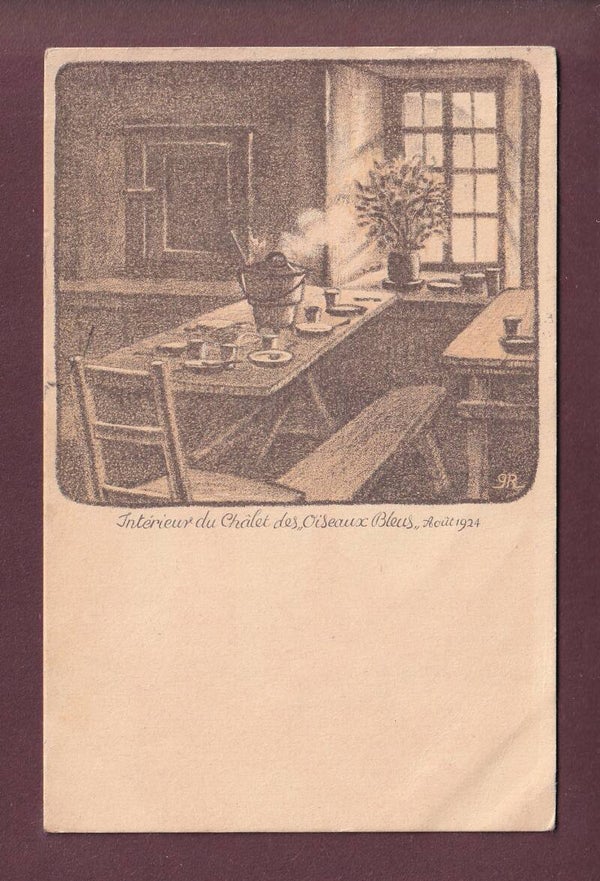 Les OISEAUX BLEUS - Intérieur du Chalet - 1924