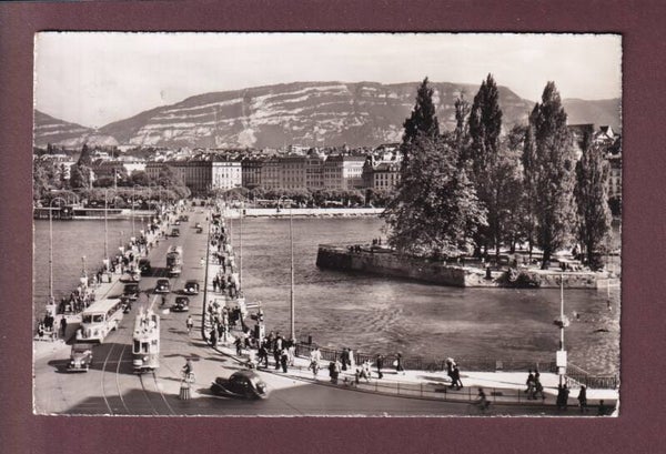 GENEVE - Pont du Mont-Blanc - Bus - Tram - 1956