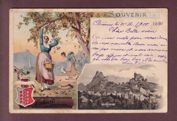 SOUVENIR de SION - SUCHARD - 1900 Obl. Linéaire BIENNE