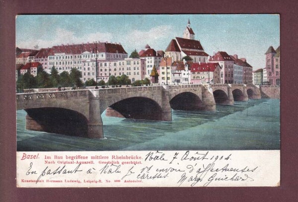 BASEL - Mittlere Rheinbrücke - 1904