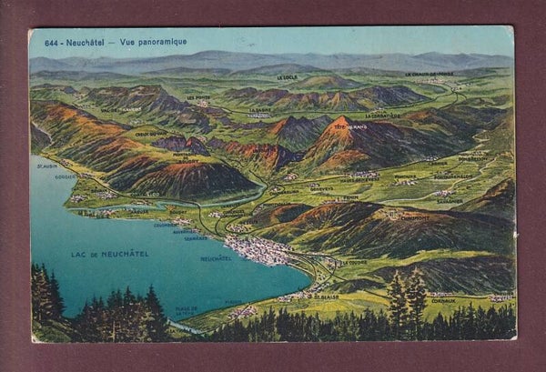 NEUCHÂTEL et environs - Vol d'oiseau - 1931