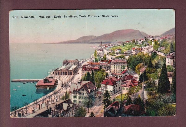 NEUCHÂTEL - Vue sur l'Evole - 1912